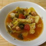 節電＆節約　トマト缶＆のこり野菜のスープ